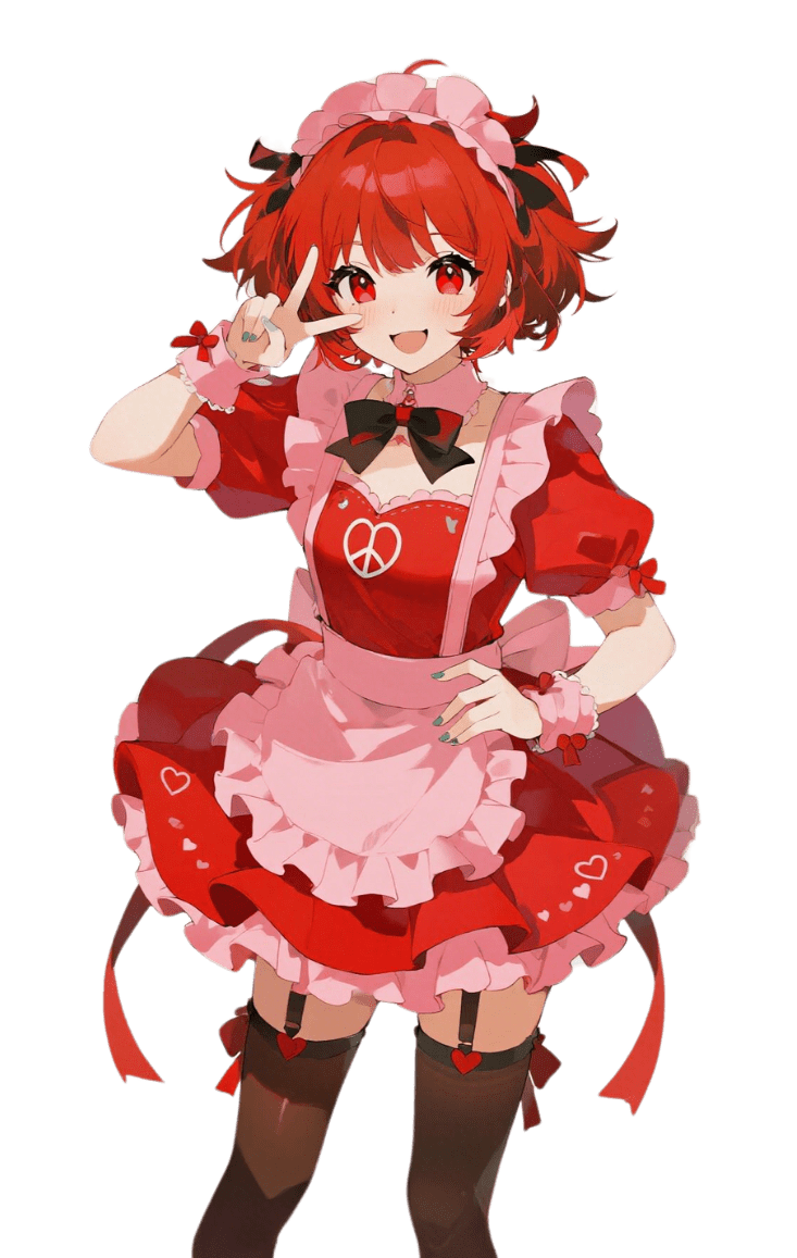 Anime character in red